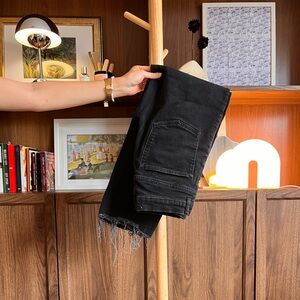 Everlane Black Frayed Hem Jeans